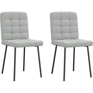 vidaXL Chaises à manger lot de 2 Gris clair Velours pas cher