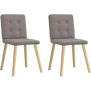 Comparateur de prix : vidaXL Chaises à manger lot de 2 taupe tissu