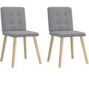 Comparateur de prix : vidaXL Chaises à manger lot de 2 gris clair tissu