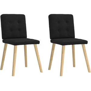 vidaXL Chaises à manger lot de 2 noir tissuVendu parvidaxl-be