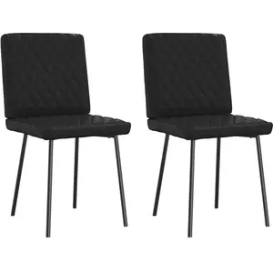 vidaXL Chaises à manger lot de 2 noir similicuir pas cher