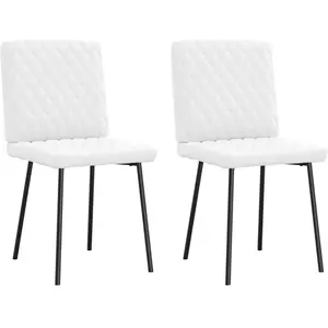 Comparateur de prix : vidaXL Chaises à manger lot de 2 blanc similicuir