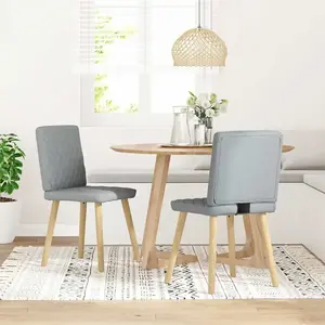 vidaXL Chaises à manger lot de 2 gris clair tissu pas cher