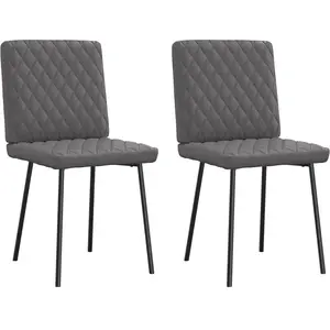 vidaXL Chaises à manger lot de 2 gris similicuir pas cher