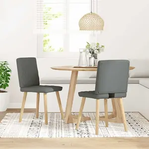 vidaXL Chaises à manger lot de 2 gris foncé tissu pas cher