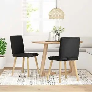 vidaXL Chaises à manger lot de 2 noir tissu pas cher