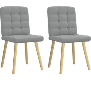 vidaXL Chaises à manger lot de 2 gris clair tissu pas cher