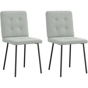 vidaXL Chaises à manger lot de 2 Gris clair Velours pas cher