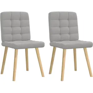 vidaXL Chaises à manger lot de 2 gris nuage tissu pas cher