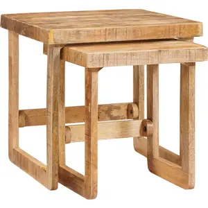 vidaXL Tables d'appoint Marron bois de manguier massif pas cher