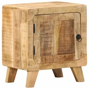 vidaXL Table de chevet 40x32x46 cm bois de manguier massif brut pas cher