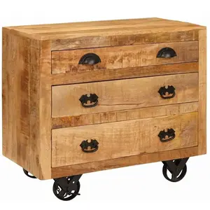 vidaXL Meuble d'appoint Marron 70 x 38 x 63 cm bois de manguier massif pas cher