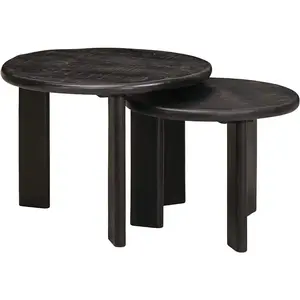 vidaXL Tables gigognes 2 pcs Blanc Bois de mangue massif pas cher