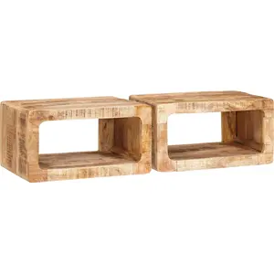 vidaXL Tables de chevet Bois de mangue massif pas cher