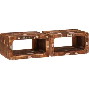 vidaXL Tables de chevet Bois récupéré massif pas cher