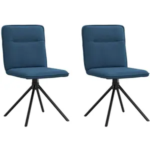 vidaXL Chaises à manger lot de 2 bleu tissu pas cher