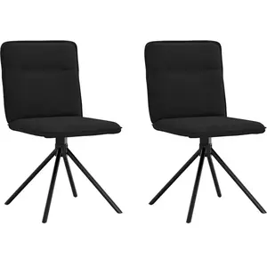 vidaXL Chaises à manger lot de 2 noir tissu pas cher