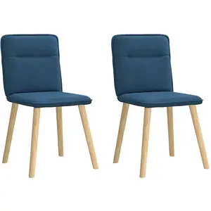 Comparateur de prix : vidaXL Chaises à manger lot de 2 bleu tissu