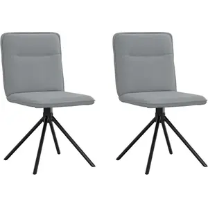 Comparateur de prix : vidaXL Chaises à manger lot de 2 gris clair tissu