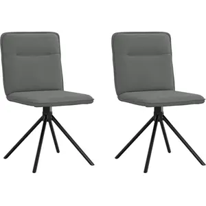 vidaXL Chaises à manger lot de 2 gris foncé tissu pas cher