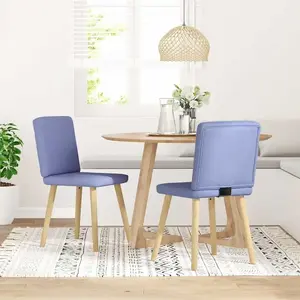 vidaXL Chaises à manger lot de 2 bleu jean tissu pas cher