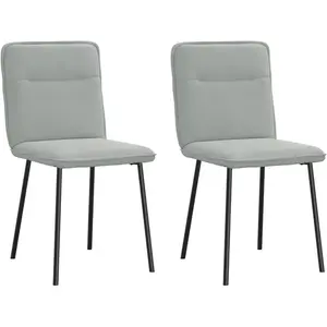 Comparateur de prix : vidaXL Chaises à manger lot de 2 Gris clair Velours
