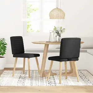 Comparateur de prix : vidaXL Chaises à manger lot de 2 noir tissu