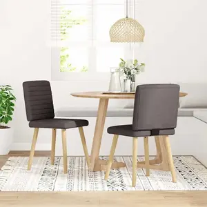 vidaXL Chaises à manger lot de 2 marron foncé tissu pas cher