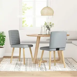 vidaXL Chaises à manger lot de 2 gris clair tissu pas cher
