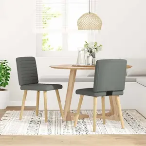 Comparateur de prix : vidaXL Chaises à manger lot de 2 gris foncé tissu
