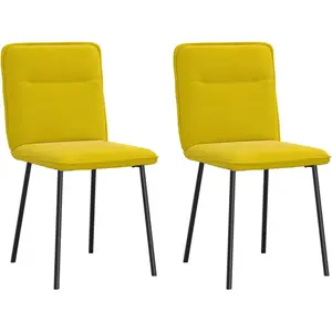 Comparateur de prix : vidaXL Chaises à manger lot de 2 Jaune Velours