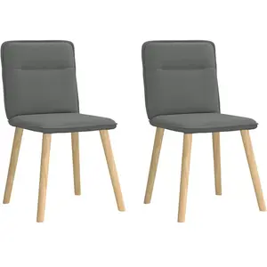 Comparateur de prix : vidaXL Chaises à manger lot de 2 gris foncé tissu