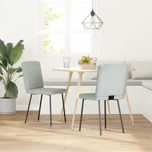 vidaXL Chaises à manger lot de 2 Gris clair Velours pas cher