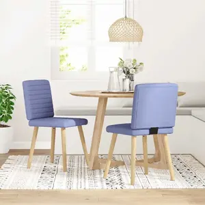 vidaXL Chaises à manger lot de 2 bleu jean tissu pas cher