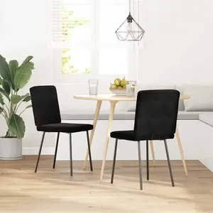 vidaXL Chaises à manger lot de 2 Noir Velours pas cher
