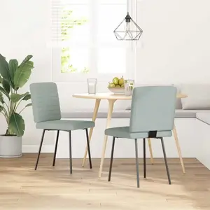 vidaXL Chaises à manger lot de 2 Gris clair Velours pas cher