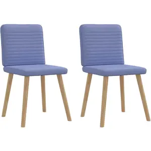 Comparateur de prix : vidaXL Chaises à manger lot de 2 bleu jean tissu