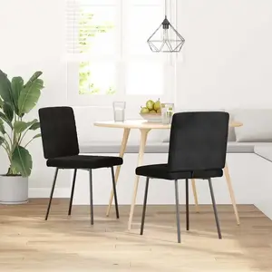 vidaXL Chaises à manger lot de 2 Noir Velours pas cher