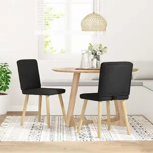 vidaXL Chaises à manger lot de 2 noir tissu pas cher