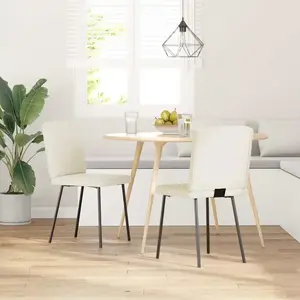 vidaXL Chaises à manger lot de 2 Crème Velours pas cher