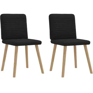 vidaXL Chaises à manger lot de 2 noir tissu pas cher
