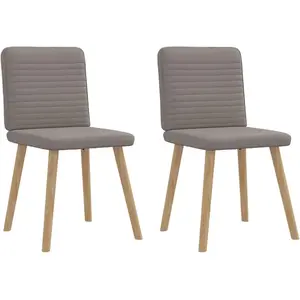 vidaXL Chaises à manger lot de 2 taupe tissu pas cher