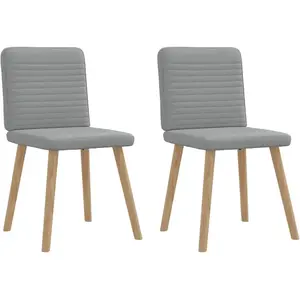 vidaXL Chaises à manger lot de 2 gris clair tissu