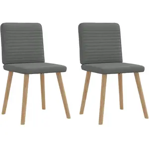Comparateur de prix : vidaXL Chaises à manger lot de 2 gris foncé tissu