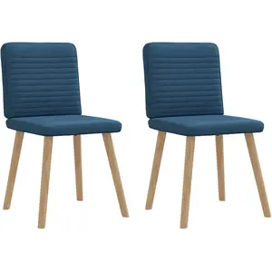 vidaXL Chaises à manger lot de 2 bleu tissu pas cher