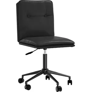 vidaXL Chaise de salle à manger Noir Similicuir pas cher