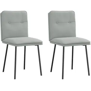 vidaXL Chaises à manger lot de 2 Gris clair Velours pas cher