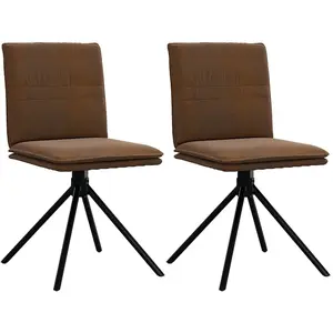 vidaXL Chaise à manger marron similicuir daim pas cher