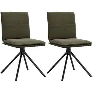 vidaXL Chaise à manger vert armée similicuir daim pas cher