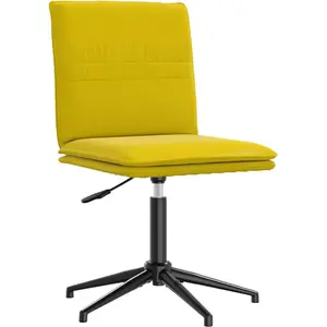 vidaXL Chaise à manger Jaune Velours pas cher